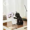Florero de Cerámica para Arreglos Florales con Temática de Gatos, Pieza Decorativa de Alta Gama para Flores Secas e Hidroponía, Adecuado para Mesa de Comedor, Sala de Estar y Decoración Artística de Entrada