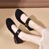 Comercio Exterior Transfronterizo Nuevos Mocasines de Suela Suave para Mujer Primavera Tacón Medio Mary Janes Tacón Grueso Corte Bajo Zapatos Pequeños de Piel Verano Zapatos de Mamá