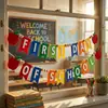 Suministro exclusivo transfronterizo de pancarta de fieltro WELCOME Manzana de tela no tejida para decoración de aula de regreso a clases, entrega OEM