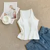 Esencial de Moda: Top de Tirantes Finos para Mujer con Sujetador Incorporado, No Necesita Usar un Sujetador Separado, Camisola sin Mangas Integrada con Hermoso Diseño en la Espalda