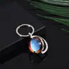 Chaveiro Transparente de Cristal do Sistema Solar Pingente de Vidro da Lua Marte Oito Planetas Pingente do Espaço Sideral Em Estoque