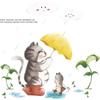 Nuevo LD64116 pegatinas de pared autoadhesivas con diseño de gatito de dibujos animados para dormitorio infantil y guardería