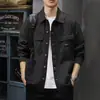 Jaqueta Jeans Vintage para Homem 2025 Novo Estilo Americano Pesada Casual Gola Reversível Jaqueta de Trabalho Camisa Casual de Caça