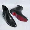 Sapatos de couro de cano alto para primavera e outono, botas de couro versáteis, botas de trabalho, botas masculinas retrô, botas Chelsea estilo europeu e britânico, botas curtas brilhantes