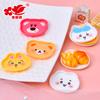 Plato de Comida y Juego con Estampado de Animales de Dibujos Animados Accesorios de Resina Pegamento de Crema Decoración de Imán para Refrigerador DIY Juguetes para Casa de Juego