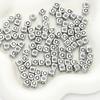 6*6 Letras Inglesas Acrílicas Cuentas Cuadradas de Plata Antigua Cuentas Sueltas Cadena para Teléfono Móvil Kit de Materiales para DIY Pulsera Accesorios para Collar