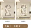 Pintura Decorativa Estilo Crema Francesa para Vestíbulo Pintura con Iluminación LED de Alta Gama en Forma de U Pintura Colgante de Lujo Accesible para Sala de Estar y Pasillo