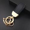 Cooluo Llavero de Cuero para Coche Colgante Exquisito Llavero de Anillo para Hombre y Mujer Corto Lindo Colgante para Bolso