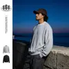 Sudadera Básica de Punto Tipo Polar con Cuello Redondo para Hombre SANHOMME, Estilo Americano Moderna Holgada Camiseta Base 61875