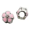 Conjunto Misto de 50 Acessórios para Pulseira Série Rosa, Contas com Furo Grande, Acessórios para Joias, Pulseira DIY Perfurada Liga Strass Contas Soltas