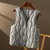 Chaleco acolchado con patrón de rombos, chaqueta ligera, ropa de mujer de alta gama para otoño e invierno 2026, plumón de pato blanco, adecuado tanto para llevar solo como con otras prendas