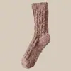 Calcetines de Coral Fleece para Mujer 2025 Nuevos Otoño e Invierno Engrosados Cálidos Postparto Maternidad Hogar Piso Dormir Calcetines Largos