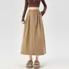 Falda de Pana para Mujer 2026 Otoño/Invierno Nueva de Cintura Alta Adelgazante que Cubre la Cadera Falda de Línea A Acampanada de Longitud Media A14057