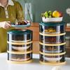 Tapa de Plástico Multicapa para Verduras para el Hogar Caja Aislante Alimentos a Prueba de Polvo Anti-mosquitos Montaje Caja de Almacenamiento Gabinete de Refrigerador Transparente Multifuncional