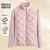 Chaqueta de algodón para yoga de corte ajustado para otoño e invierno, abrigo de algodón deportivo con retazos, prenda exterior cálida y de corte ajustado transfronteriza, top deportivo cortavientos para exteriores