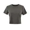 Camiseta de Mujer de Verano 2026 Nuevo Estilo Sexy Corta Cuello Redondo Manga Corta, Transpirable Amigable con la Piel Camiseta Base Top de Moda