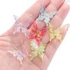 Cuentas de mariposa de acrílico transparente con degradado AB, hechas a mano, para collar, colgante, accesorios