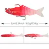 Nova isca de pesca multi-seção com chumbo 16,5g isca macia de cauda em T multi-seção isca peixe artificial