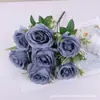 Spot atacado decoração de casa simulação flor falsa pequeno buquê de rosas layout de casamento simulação 7 rosas persas