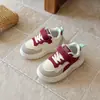 Tênis Esportivo Infantil Primavera e Outono Novo Estilo Sapatos de Menina Velcro Bloco de Cores Leve Solado Macio Antiderrapante Casual Tênis de Board