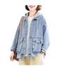Estilo Japonés y Coreano Casual Primavera y Otoño Nuevo Estilo Coreano Suelto Talla Grande Casual Adelgazante Estilo Occidental Chaqueta Corta de Mezclilla Talla Grande para Mujer
