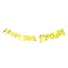 Banner de Cumpleaños Brillante con Números y Letras, Banner Redondo de Lentejuelas, Banner Cosido, Banner Cosido de Estrella de Cinco Puntas, Banner Triangular