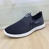 Retail26 Novos Modelos de Sapatos Slip-On com Solas de Borracha Macia para Homens, Tênis Esportivos Casuais Respiráveis em Fly-Knit, Malha de Algodão