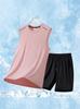 Traje de Seda Hielo Verano 2025 Chaleco y Shorts de Secado Rápido Conjunto de Dos Piezas Malla Transpirable Deportivo Casual Estilo Moderno para Hombre