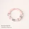 Venda Quente Cristal Rosa Simples Fresco Versátil Presente para Melhor Amiga Estudante Feminina Pulseira de Joia de Fio Único Flor de Pessegueiro Presente Atacado