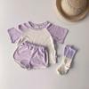 Conjunto de Verano de Manga Corta para Niños Ropa para Bebé Ropa Coreana para Niños Ropa de Verano para Niña Camiseta de Niño Shorts Dos Piezas