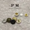 Botón de Presión Metálico Irregular Retro de 17 mm Versátil para Ropa de Mezclilla, Chaquetas de Cuero, Chaquetas Acolchadas, Calcetines y Broches de Presión