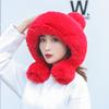 Zhenyueqi Invierno Nieve Mongolia Princesa Fragante Gorro Engrosado Más Bola Esponjosa Gorro de Punto Invierno para Mujer Sombrero a Prueba de Frío