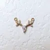 Pingente de Zircônia Banhado a Ouro 18k com Inlay de Cobre Acessórios para Joias DIY Brincos de Folha Pulseira Colar Materiais Artesanais
