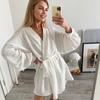 Pijama corto de algodón blanco transpirable, cómodo y suave, de dos piezas, estilo europeo y americano, para el hogar.