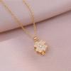 Collar Femenino Celebridad de Internet Flor de Amor Giratoria Flor de Zircón Nicho Transfronterizo Nuevo Diseño Colgante Cadena Elegante para Clavícula