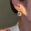 Pendientes circulares de perlas de circonita con micro incrustaciones, diseño de nicho femenino, aguja de plata S925, diosa de la moda, temperamento que combina con todo, nuevo