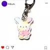 Chaveiro Pingente Coelho Florido Acrílico Dupla Face Desenho Animado Anime Jogo Mercadoria Mochila Acrílica Presente