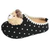 Zapatillas de Algodón Suaves y Lindas con Lunares y Cabeza de Osito 3D para Mujer Cálidas Suela Suave Ropa de Casa Antideslizantes Perezosas Felpa Algodón Zapatillas