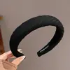 Faixa de cabeça de alta qualidade estilo coreano com aba larga, faixa de cabelo de tricô para outono e inverno, presilha para franja da testa, acessório de cabelo estilo vintage