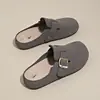 Meia-chinelo Feminino Estilo Birkenstock com Solado Grosso Calçado para Exterior Lançamento Primavera 2026 Antiderrapante Macio Deslizante Tamancos para Gestantes