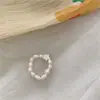 Anillo de Perla de Agua Dulce Natural Fresca Estilo Coreano Vintage Lujo Ligero Nicho Trébol de Cuatro Hojas Estrella de Cinco Puntas Anillo de Perla para Mujer
