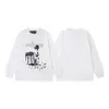 Melancolía Rico Segunda Generación Erd Boceto Graffiti Transfronterizo Nueva Moda Urbana Marca Casual Holgada Camiseta de Manga Larga con Estampado para Otoño