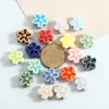 Acessórios DIY, contas de flor de cerâmica macaron, contas coloridas em formato de pétala com furo reto, acessórios para roupas, contas soltas