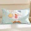 Funda de Almohada de Dibujos Animados Algodón Puro Paquete Individual 100 Gasa de Algodón Funda de Almohada para Niños Par Cubierta Protectora para Núcleo de Almohada 35X55
