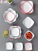 Louça Criativa de Melamina Imitação de Porcelana Pratos Quadrados Arredondados para Fondue, Churrasco, Molhos, Petiscos e Pratos Frios