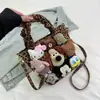 Moda Estampado de Leopardo Bolso de Mujer Oso Pequeño Lindo Estilo Occidental Otoño e Invierno Nueva Llegada Portátil Hombro Único Grande Muñeca Infantil Bolsa Cruzada de Dibujos Animados