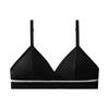 Ropa interior Verano Fina Estilo Deportivo para Mujer Hilo Algodón Todo-partido Sujetador Suave Agradable a la Piel Color Sólido Ropa Interior Sujetador Transfronterizo