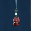 Talla de palo de rosa Cadena para teléfono móvil de pez de madera DIY Colgante de mochila Pixiu Flor Oso Dragón Pez