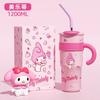 Vaso de agua con pajita de gran capacidad y alto valor para niñas, bonito vaso de hielo portátil de acero inoxidable 316 de una tonelada