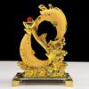 Di Vance resina areia ouro fortuna dragão dourado peixe pequenos ornamentos riqueza mais do que decorações de sala de estar presentes de escritório atacado